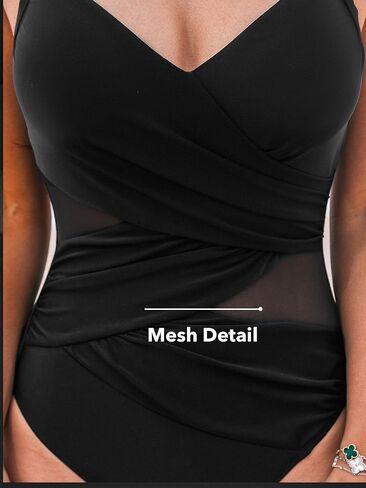 CUPSHE Women's One Piece Swimsuit Sweetheart Neck Bathing Suit Mesh Adjustable Straps Ruching in Saudi Arabia