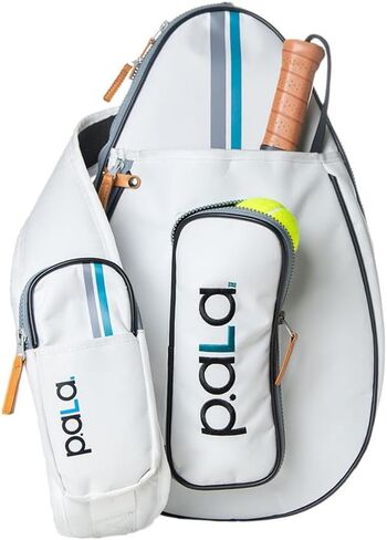 White Padel and Pickleball Bag for Men and Women Tennis Padel Sling Bag Backpack - Great for Padel, Tennis, Racquet ball, Squash & Pickeball with fence hook. in Saudi Arabia