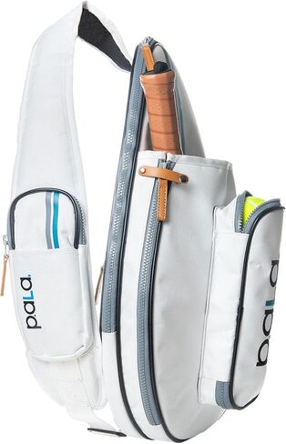 White Padel and Pickleball Bag for Men and Women Tennis Padel Sling Bag Backpack - Great for Padel, Tennis, Racquet ball, Squash & Pickeball with fence hook. in Saudi Arabia