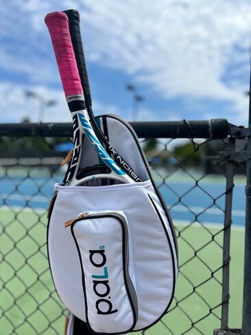 White Padel and Pickleball Bag for Men and Women Tennis Padel Sling Bag Backpack - Great for Padel, Tennis, Racquet ball, Squash & Pickeball with fence hook. in Saudi Arabia