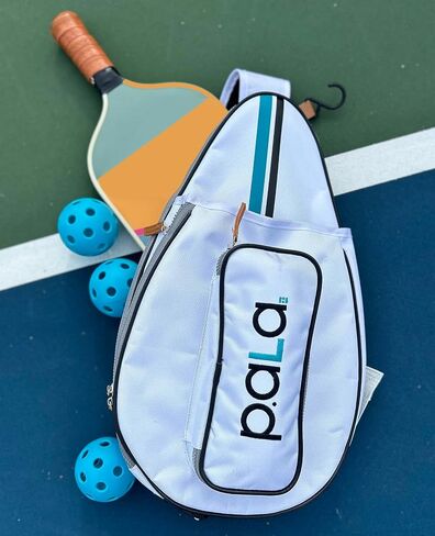 White Padel and Pickleball Bag for Men and Women Tennis Padel Sling Bag Backpack - Great for Padel, Tennis, Racquet ball, Squash & Pickeball with fence hook. in Saudi Arabia