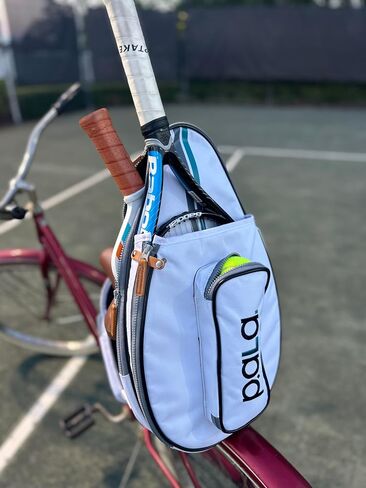 White Padel and Pickleball Bag for Men and Women Tennis Padel Sling Bag Backpack - Great for Padel, Tennis, Racquet ball, Squash & Pickeball with fence hook. in Saudi Arabia