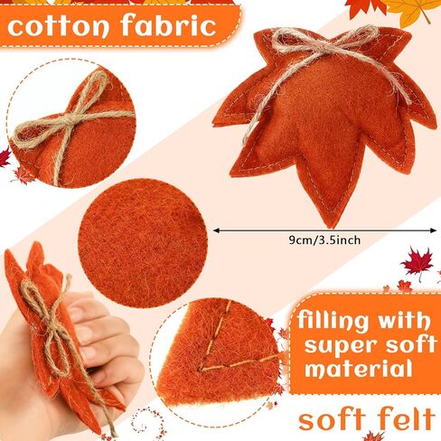 Frienda 21 Pcs Fall Thanksgiving Maple Leaf Hanging Ornaments Felt 3D Maple Leaf Hanging Decors Harvest Fall Leaves for Autumn Tree Farmhouse Festival Party Supplies DIY Craft Halloween Christmas in Saudi Arabia