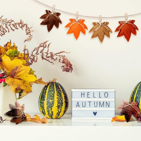 Frienda 21 Pcs Fall Thanksgiving Maple Leaf Hanging Ornaments Felt 3D Maple Leaf Hanging Decors Harvest Fall Leaves for Autumn Tree Farmhouse Festival Party Supplies DIY Craft Halloween Christmas in Saudi Arabia