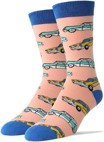 Oooh Yeah Men's Novelty Travel Transport Crew Socks, Fun Funny Sport Car Socks, Crazy Cool Casual Dress Socks in Saudi Arabia