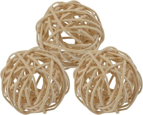 45 قطعة من كرات الروطان مقاس 5 سم مزخرفة، كرات الروطان ذات اللون الطبيعي للقهوة البيضاء، كرات صغيرة منسوجة من الروطان كرات زخرفية، كرات حشو وعاء المزهرية لحفلات الزفاف، تزيين الحفلات in Kuwait