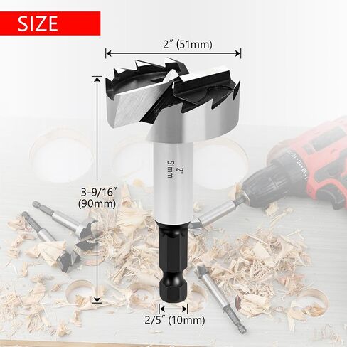 2 Inch Forstner Bit for Wood,2" Forstner Drill Bit for Woodworking, Wood Drill Bit Woodworking Hinge Cutter Tool for Wood Plywood Plastic in Kuwait