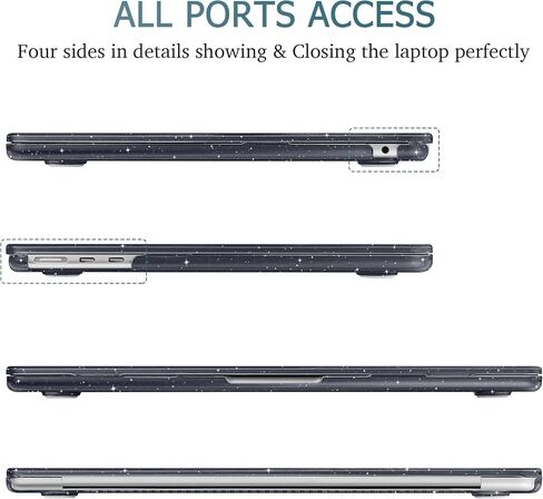 May Chen متوافق مع حافظة MacBook Air 15 بوصة 2024 2023 New M3 M2 Model A3114 A2941، غطاء واقٍ لجهاز الكمبيوتر المحمول الصلب مع غطاء لوحة المفاتيح + واقي الشاشة - لامع شفاف in Kuwait