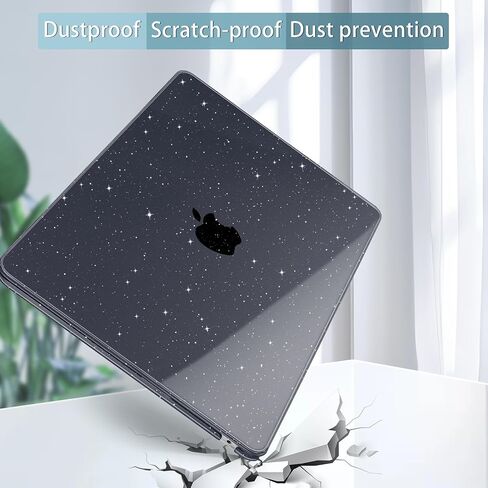 May Chen متوافق مع حافظة MacBook Air 15 بوصة 2024 2023 New M3 M2 Model A3114 A2941، غطاء واقٍ لجهاز الكمبيوتر المحمول الصلب مع غطاء لوحة المفاتيح + واقي الشاشة - لامع شفاف in Kuwait