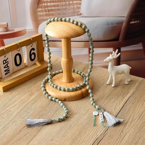 Farmhouse Ceramic Beads 50in Handcrafted Colors Bead Garland with Tassels Rustic Decor Prayer Boho Beads Big Wall Hanging and Coffee Table Decor Green Bead in Kuwait