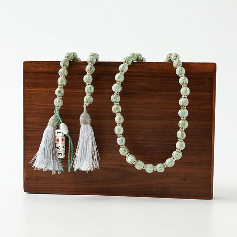 Farmhouse Ceramic Beads 50in Handcrafted Colors Bead Garland with Tassels Rustic Decor Prayer Boho Beads Big Wall Hanging and Coffee Table Decor Green Bead in Kuwait