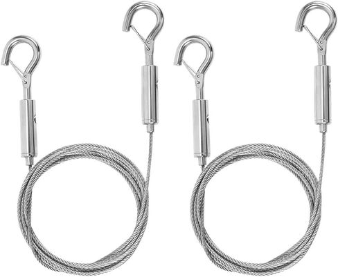 قطعتان من سلك تعليق الصور، حبل تعليق شديد التحمل من الفولاذ المقاوم للصدأ، حبل سلكي لتعليق الصور والمصابيح والمرايا (2 متر/حتى 66 رطل) in Kuwait