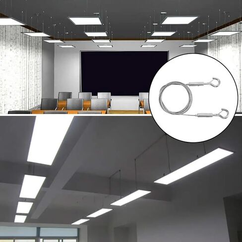 قطعتان من سلك تعليق الصور، حبل تعليق شديد التحمل من الفولاذ المقاوم للصدأ، حبل سلكي لتعليق الصور والمصابيح والمرايا (2 متر/حتى 66 رطل) in Kuwait