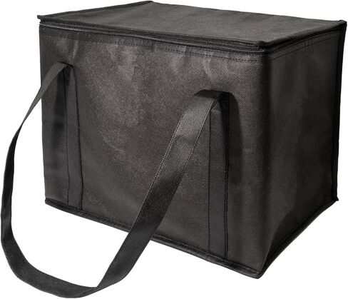 Insulated Cooler Bag and Food Warmer for Food Delivery & Grocery Shopping with Zippered Top Outdoors Insulated Food Delivery Bag (X-Large size 37L), Black, YEPP-CB-003 in Saudi Arabia