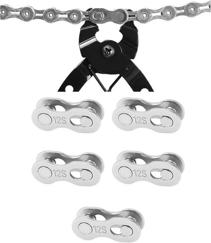 Hapivida Bicycle Missing Link, 5pairs 6/7/8/9/10/11/12 Speed Steel Material Quick Release Link Bike Chain Link Connector Reusable Quick Coupling in Kuwait