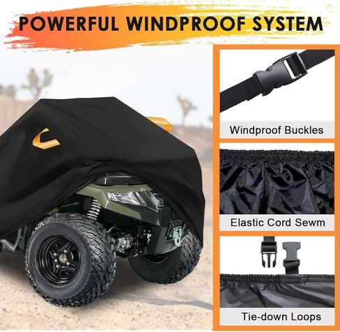 غطاء ATV مقاوم للماء عالي التحمل 300D 4 عجلات، أغطية حماية خارجية لجميع الأحوال الجوية تناسب بولاريس كاواساكي سوزوكي هوندا-XL in Kuwait