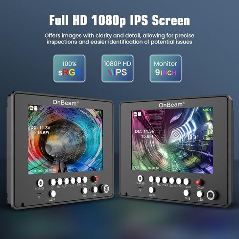 كاميرا الصرف الصحي مع محدد الموقع، كاميرا تصريف OnBeam 1080P مع التسوية الذاتية، عداد المسافة، كاميرا السباكة مع DVR، كاميرا أنبوبية IPS مقاس 9 بوصات ثعبان 200 قدم IP68 مقاومة للماء، كاميرا منظار مع مسبار 512 هرتز in Saudi Arabia