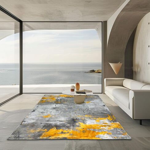 Modern simple area carpet, living room area carpet, bedroom ultra soft area carpet, retro design, high fuzz, stain resistant carpet, anti slip backing (smartness-5, 5X7) in Saudi Arabia