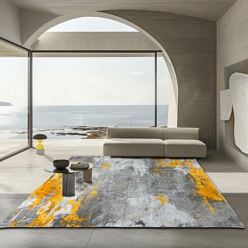 Modern simple area carpet, living room area carpet, bedroom ultra soft area carpet, retro design, high fuzz, stain resistant carpet, anti slip backing (smartness-5, 5X7) in Saudi Arabia