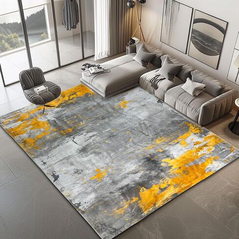 Modern simple area carpet, living room area carpet, bedroom ultra soft area carpet, retro design, high fuzz, stain resistant carpet, anti slip backing (smartness-5, 5X7) in Saudi Arabia