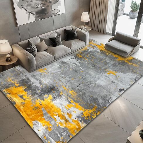 Modern simple area carpet, living room area carpet, bedroom ultra soft area carpet, retro design, high fuzz, stain resistant carpet, anti slip backing (smartness-5, 5X7) in Saudi Arabia