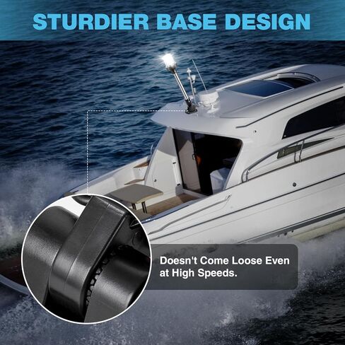 18 بوصة قارب صارم ضوء مرساة ضوء LED البحرية مقاوم للماء IP67، أبيض قابل للطي أضواء الملاحة للقوارب LED لعائم، قارب جون وقارب باس (12-24 فولت) in Kuwait