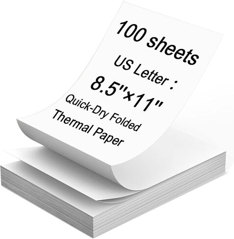 100 Sheets Thermal Printer Paper, Thermal Paper 8.5×11'' US Letter Size, Advanced Printing Paper Compatible with Brother Letter Portable Printer, Printer Paper for M08F-Letter, M832, M834, MT800 in Saudi Arabia