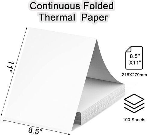 100 Sheets Thermal Printer Paper, Thermal Paper 8.5×11'' US Letter Size, Advanced Printing Paper Compatible with Brother Letter Portable Printer, Printer Paper for M08F-Letter, M832, M834, MT800 in Saudi Arabia