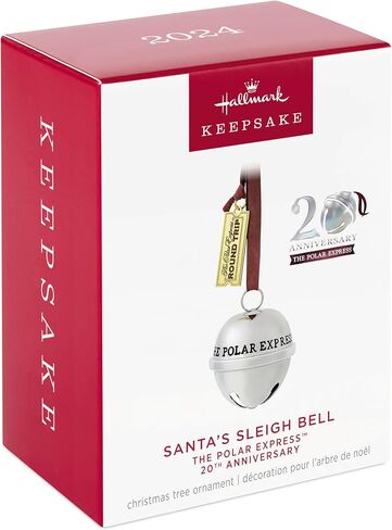 Hallmark Keepsake Christmas Ornament 2024, The Polar Express 20th Anniversary Santa's Sleigh Bell 2024, Metal, Christmas Movie Gifts in Saudi Arabia