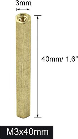 20Pcs M3x40 Female Thread Hexagonal Hex Brass Pillar Standoff Spacer in Saudi Arabia