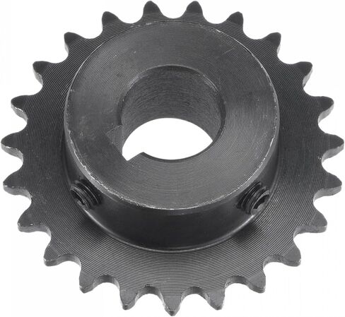 uxcell 23 Tooth Roller Sprocket B Type, #25 Chain, Single Strand 1/4" Pitch, 14mm Bore Black Oxide C45 Carbon Steel, Keyway with Set Screws for ISO 04C in Kuwait