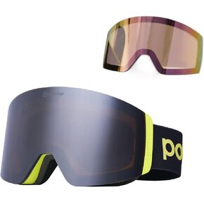 Ski Goggles Snow OTG Snowboard Goggles Magnetic Interchangeable Lens Frameless UV Protection Anti-fog mobile Skating
