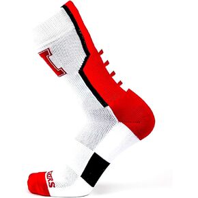 NCAA Nebraska Cornhuskers Unisex Nebraska White Sport Socknebraska White Sport Sock, Red, One Size