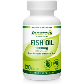 Fish Oil 1000mg Supplement – 120 Softgels Omega-3 Support Heart Brain Eye Health EPA and DHA Non-GMO Gluten Free