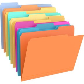 9 Pcs Manilla Folders 8.5 x 11 Inch, 1/3-Cut Tab File Folders Letter Size, Pastel Assorted Colored Plastic Folders Aesthetic, Manila Folders for Documents Paper School Supplies Business Office