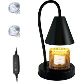 Candle Warmer Lamp with Dimmer, pole 360° bendable,Compatible with any Candle Large Jar Candle, Home Decor Gift, Birthday Gift for mom, Candles Heater (Dimmer, black)