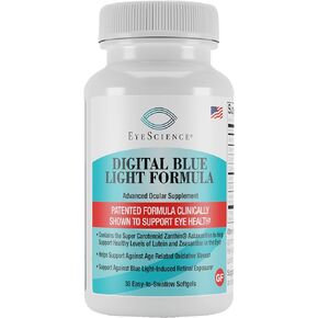 Digital Blue Light Formula, Eye Health Supplement with Astaxanthin, Lutein, Zeaxanthin, 30 Count