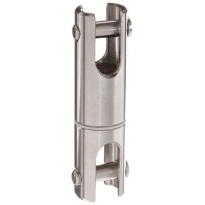 RONSTAN RF78A Grade Stainless Steel 316 Ball Bearing Barrel Style Fork and Fork Swivel, 2-3/32" Length, 1/4" Pin Diameter