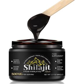 800 Mg Himalayan Shilajit Resin, Shilajit Pure Himalayan Organic, Pure Shilajit with Humic Acid, Fulvic Acid & 85+ Trace Minerals Complex, Supplement Gel for Energy & Immune Support, Men & Women, 60g