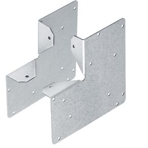 4 Pair Two-Piece L Shaped Post and Beam Connector for 4x4 or 6x6 Lumber, Adjustable End Post Cap, Roof Tie Bracket for Light Steel or Wood, 17 Gauge