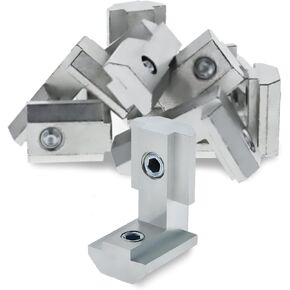 8020, 33450, 15, 30, and 40 Series 80/20 L Shaped Bracket Interior Inside Corner Connector with Set Screws for Aluminum Extrusion Profile, Inside to Inside (15)