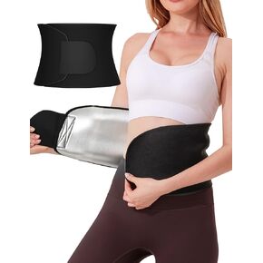 Portzon Waist Trainer for Women Weight Loss, Waist Trimmer Sweat Belt for Women Men Stomach Trainer for Women