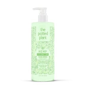 Coconut Lime Body Lotion Hemp Seed Oil THC-Free Vegetable Collagen Vitamin E 16.9 oz