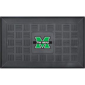 FANMATS 12824 Marshall Thundering Herd Heavy Duty Vinyl Medallion Outdoor Door Mat - 19.5in. x 31in.