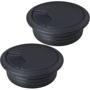 2pcs Office PC Desk Cable Cord Wire Organizer Black Desk Grommet Adjustable Cord Cover 2" Cable Grommets Hole Cover