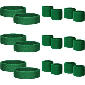 18 Pcs Sweatbands for Kids Sports Colorful Elastic Headband Wrist Bands Sets Moisture Wicking Sweat Band for Team Activity, Basketball, Football, Running, Gym & Exercise