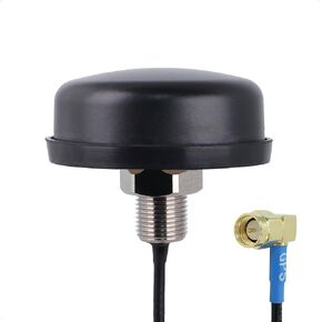 Proxicast Active/Passive GPS Antenna SMA - Through Hole Screw Mount Puck Antenna with Right Angle SMA Male Connector on 6 ft Coax Lead - 28 dB LNA (ANT-190-020)