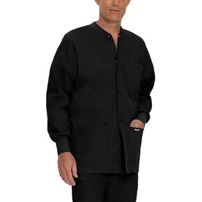 Landau mens Essentials Relaxed Fit 5-pocket Snap-front Scrub Jacket for Men 7551