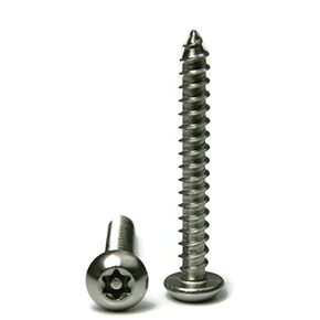 Torx w/Pin Tamper Proof Security Button Head Sheet Metal Screws 18-8 Stainless Steel T-25 - #12 x 3/4-25 Pieces