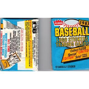 Fleer 1987 Baseball Cards - Wax Pack (1 Pack of 17 Cards + 1 Sticker)